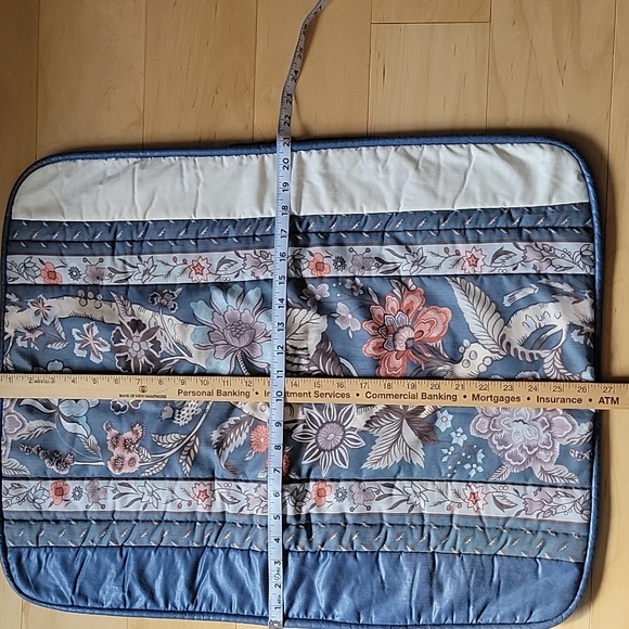 Source Unknown Other - Floral Blue and Cream Quilted Pillow Shams, Full/Queen.